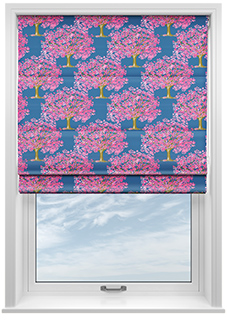 Classic Woodland, Ocean - Motorised Roman Blind